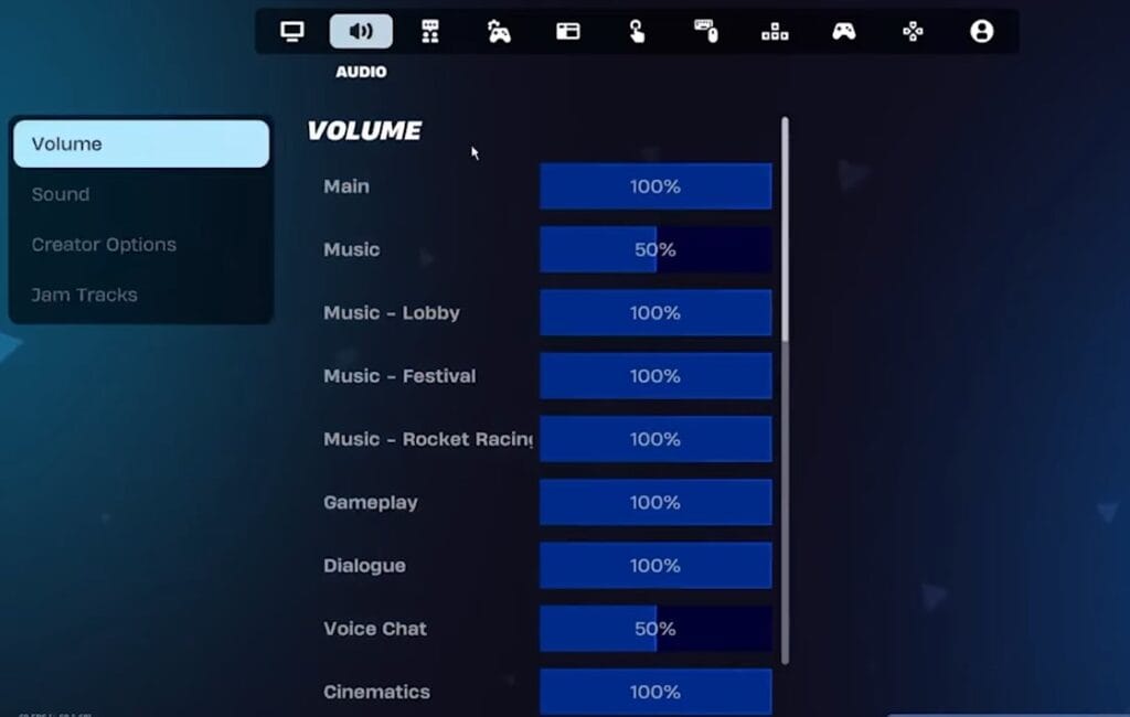 Voice-chat-setting-Fortnite-Audio-tab