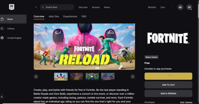 download fortnite, epic game store